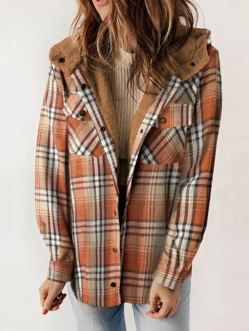 Warm Plaid Fleece Lined Winter Jacket
