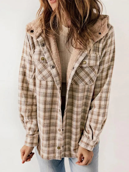 Warm Plaid Fleece Lined Winter Jacket