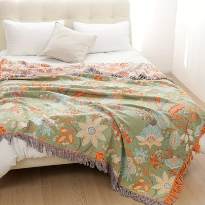 Soft Floral Throw Blanket for Home Decor