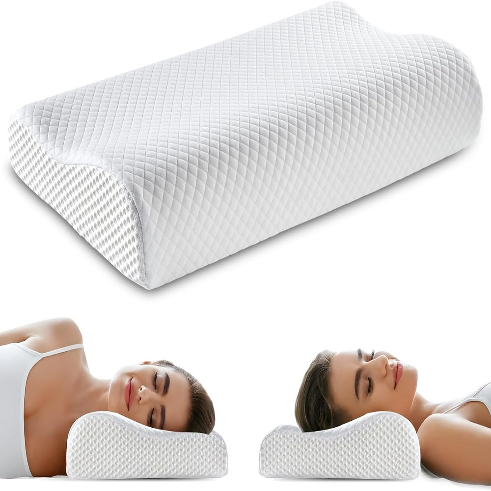 Contoured Memory Foam Pillow With Ergonomic Support