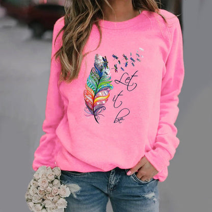 Casual Women's Crew Neck Long Sleeve Sweatshirt