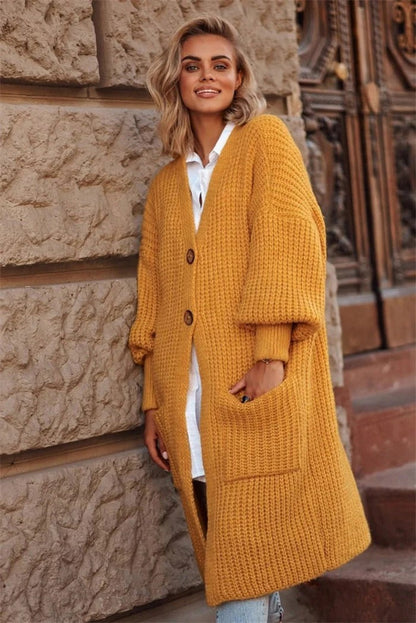 Warm Women's Oversized Long Coat with Big Pockets