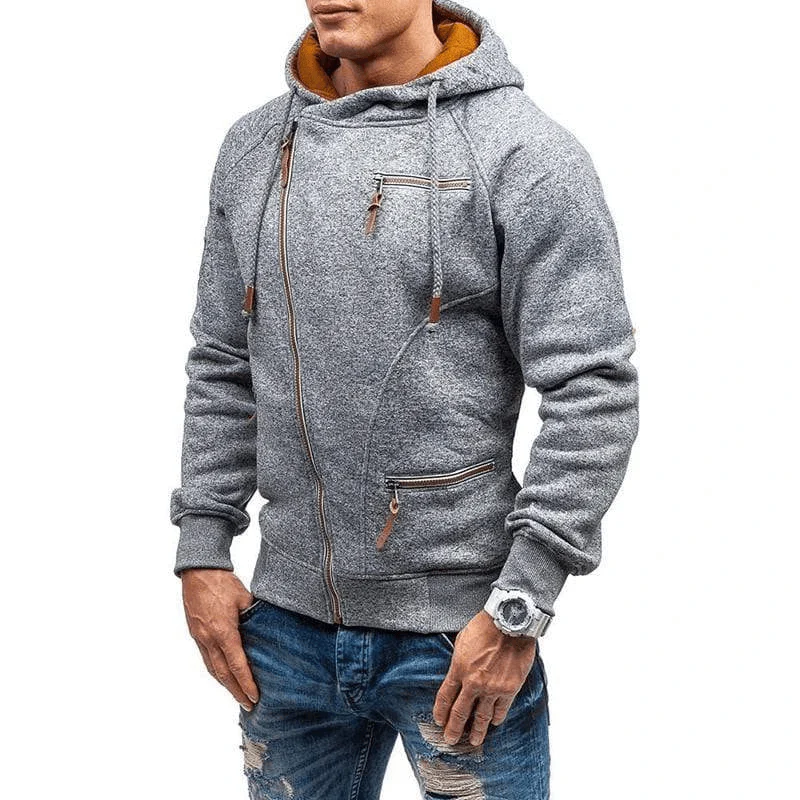 Men's Soft Fleece Hooded Jacket with Zip Pockets - Nocini