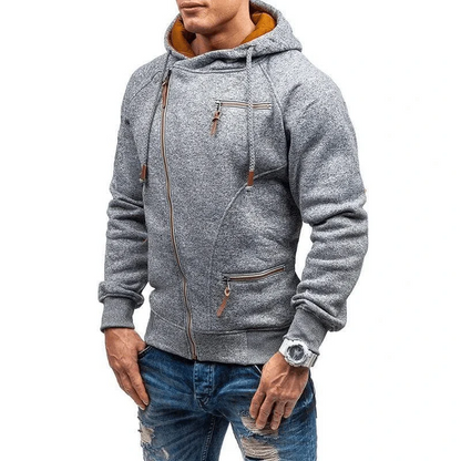 Men's Soft Fleece Hooded Jacket with Zip Pockets - Nocini
