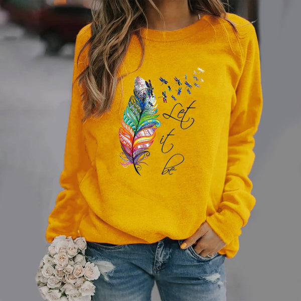 Casual Women's Crew Neck Long Sleeve Sweatshirt