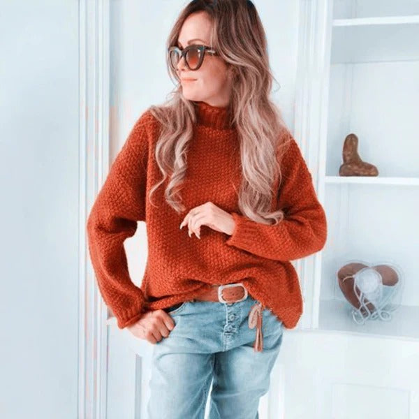 Cozy Women's Oversized High Neck Sweater - Nocini