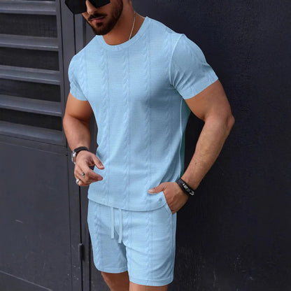 Casual Men's Tee and Shorts Set