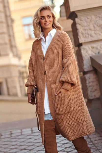 Warm Women's Oversized Long Coat with Big Pockets