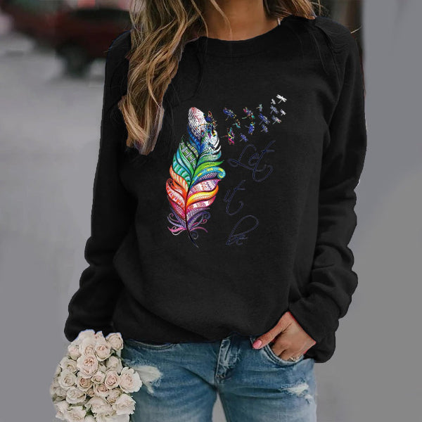 Casual Women's Crew Neck Long Sleeve Sweatshirt