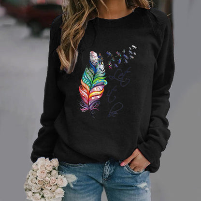 Casual Women's Crew Neck Long Sleeve Sweatshirt
