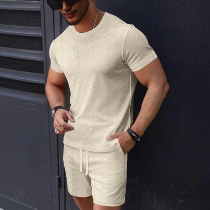 Casual Men's Tee and Shorts Set