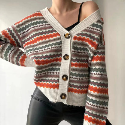 Cozy Women's V-Neck Knit Cardigan Sweater