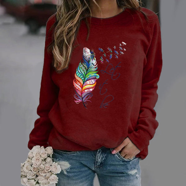 Casual Women's Crew Neck Long Sleeve Sweatshirt