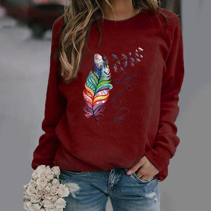 Casual Women's Crew Neck Long Sleeve Sweatshirt