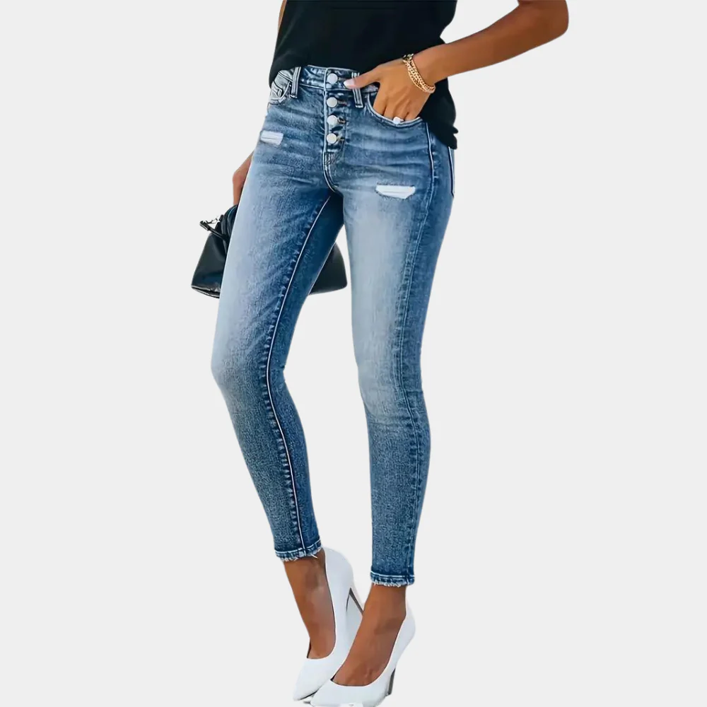 Slim Fit Women's Stretch Jeans Full Length - Nocini