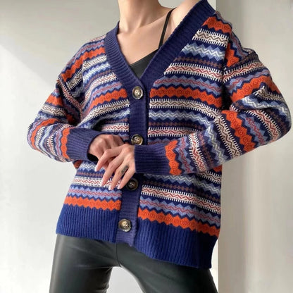 Cozy Women's V-Neck Knit Cardigan Sweater - Nocini