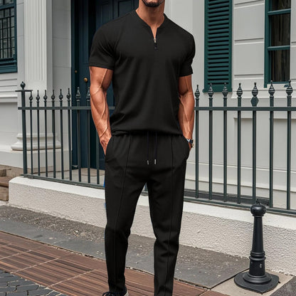 Men's Fitness Tracksuit - Slim Fit Zip Top and Pants