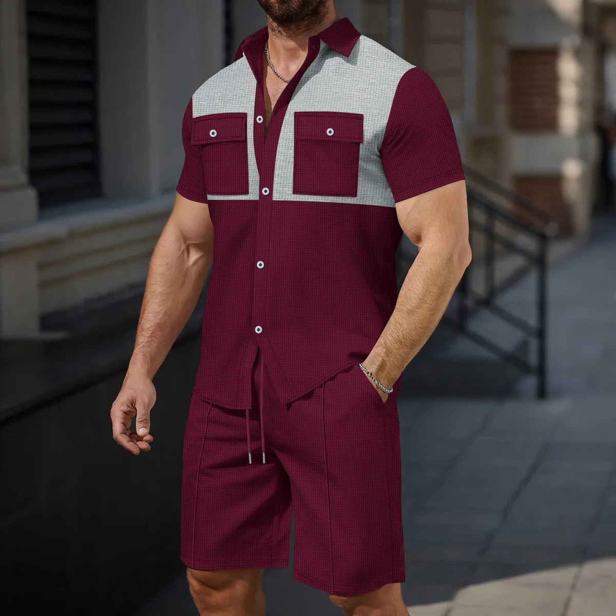 Men's Casual Tee and Shorts Set – Lightweight Comfort Fit - Nocini