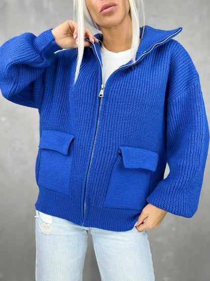 Soft Women's Zip Up Cardigan Jacket - Nocini