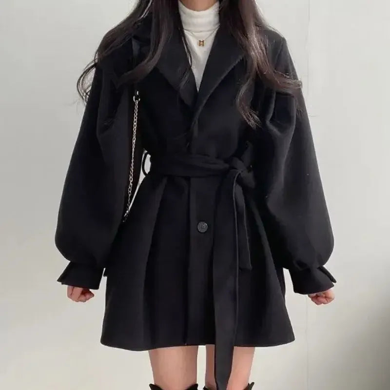 Classic Mid-Length Wool Trench Coat for Women - Nocini
