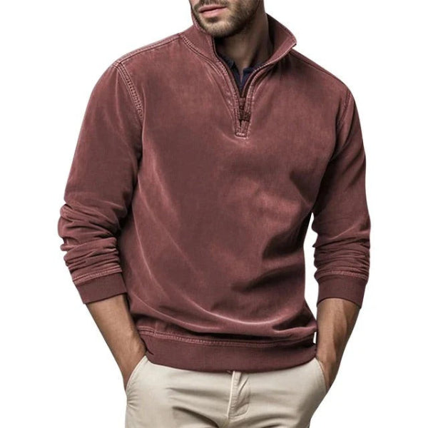 Men's Quarter Zip Soft Fleece Sweater