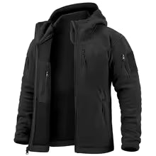Comfortable Mens Hooded Fleece Zip Jacket