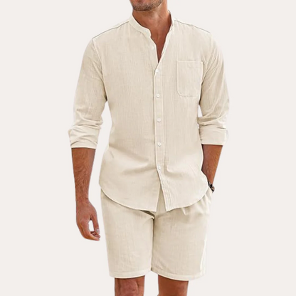 Lightweight Summer Mens Linen Shirt Set