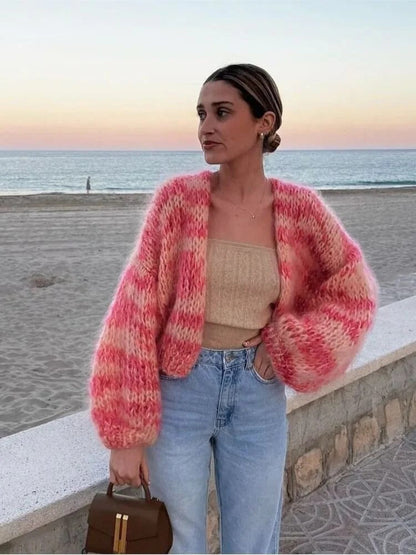 Women's Open Front Knit Cardigan Sweater - Nocini