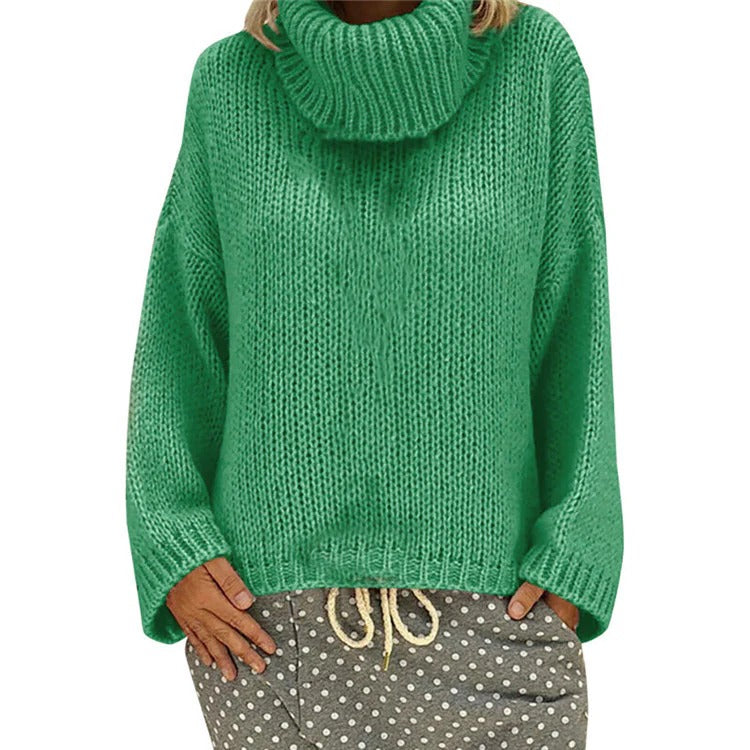 Cozy Oversized Women's Sweater with High Neck