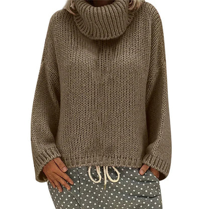 Cozy Oversized Women's Sweater with High Neck