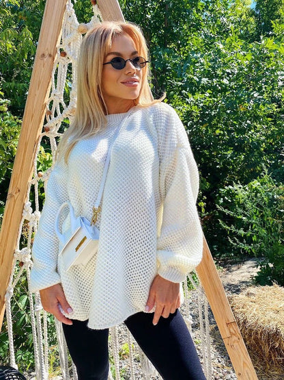 Cozy Crew Neck Wool Sweater for Women