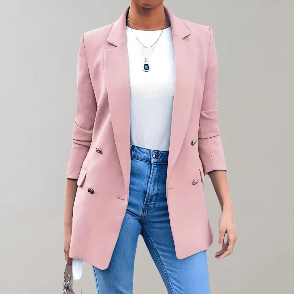 Slim Fit Double Breasted Women's Blazer Jacket - Nocini
