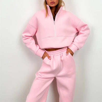 Comfortable Women's Jogger Set with Zip Up Hoodie