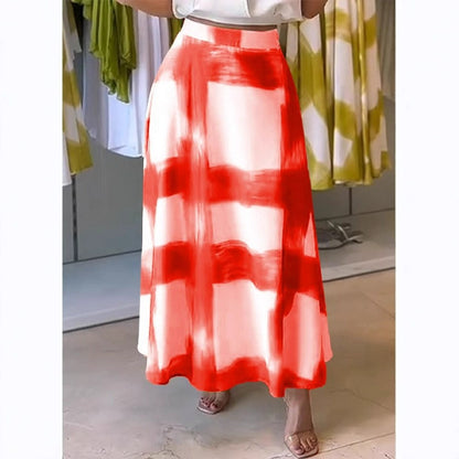 Classic Checkered Midi Skirt for Women