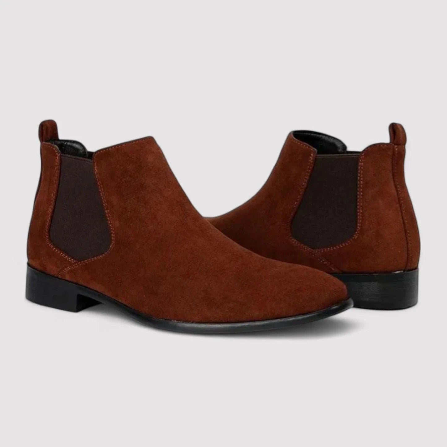 Comfortable Brown Suede Chelsea Ankle Boots