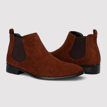 Comfortable Brown Suede Chelsea Ankle Boots