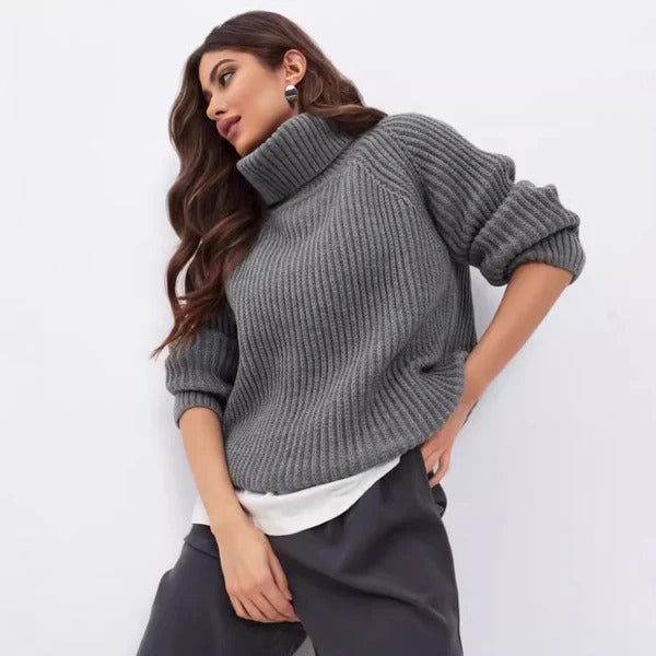 Cozy Women's High Neck Wool Sweater