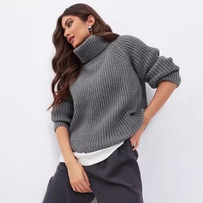 Cozy Women's High Neck Wool Sweater