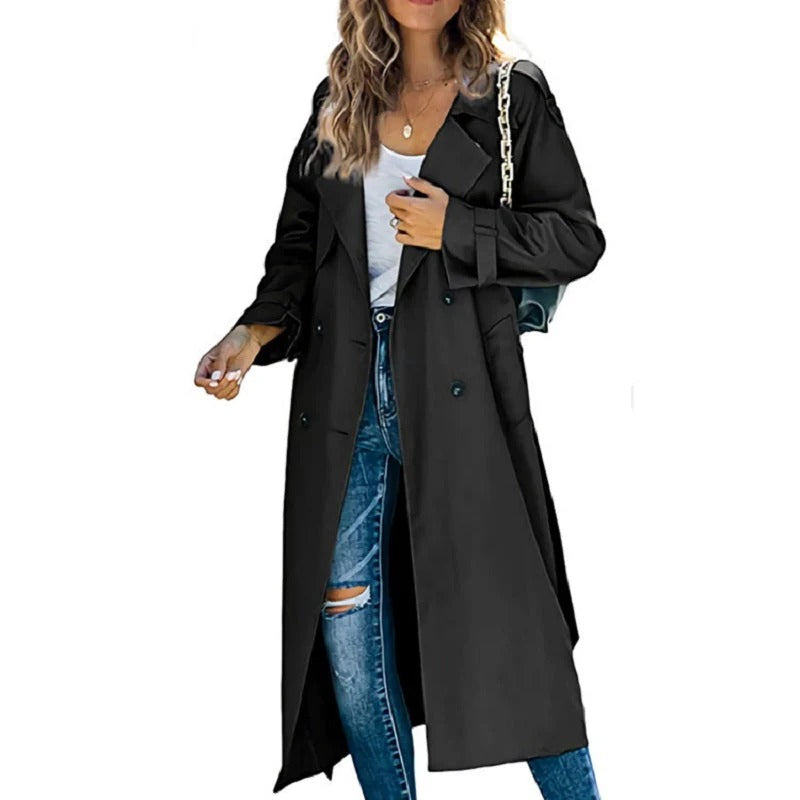 Classic Double Breasted Long Women's Coat