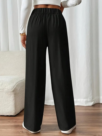 Women's Slim Fit High Waist Black Pants