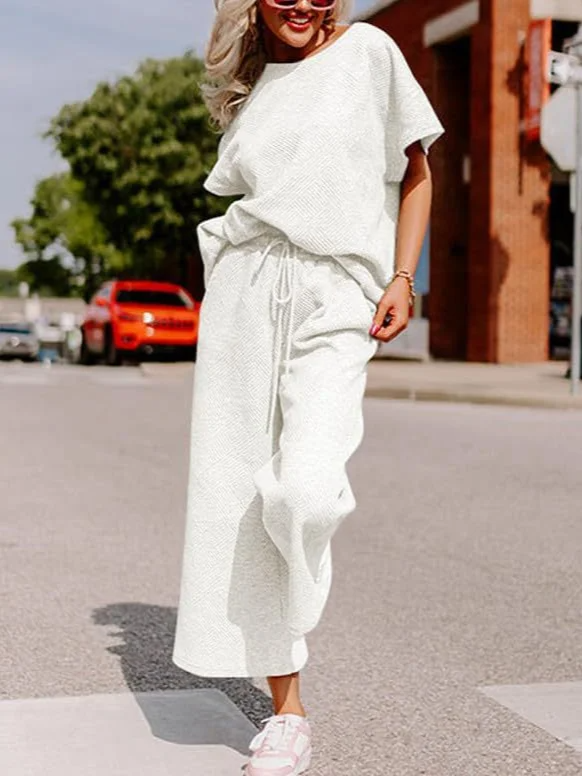 Comfy Women's 2 Piece Soft Knit Tee Set