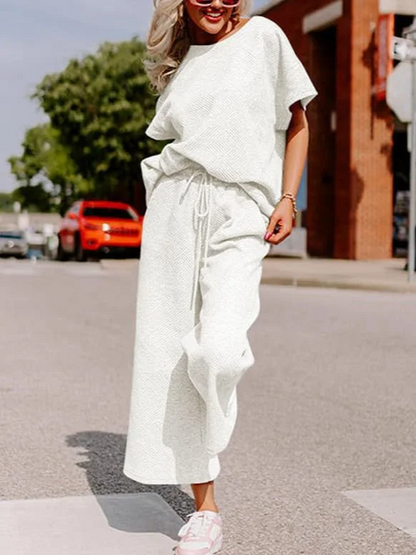 Comfy Women's 2 Piece Soft Knit Tee Set