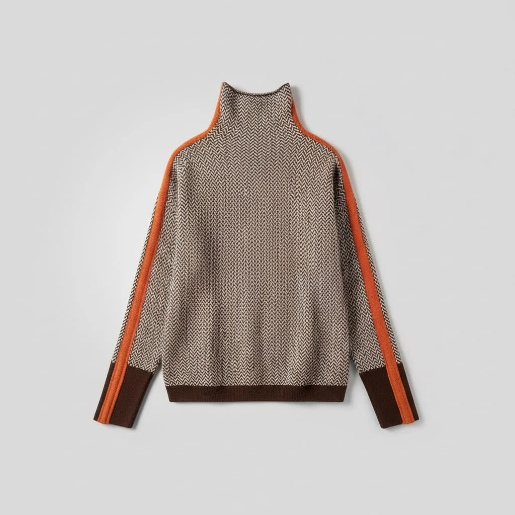 Trendy Geometric Crew Neck Pullover