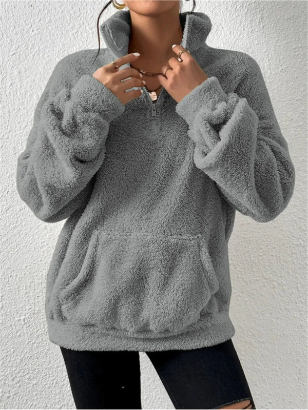 Cozy Fleece Zip Up Hoodie for Women