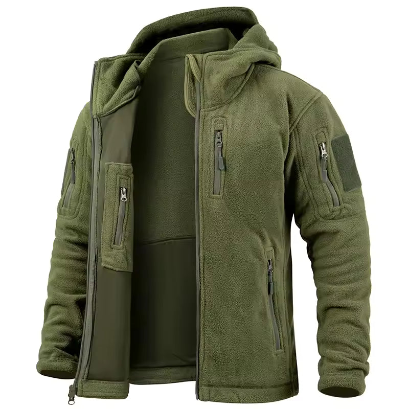 Comfortable Mens Hooded Fleece Zip Jacket