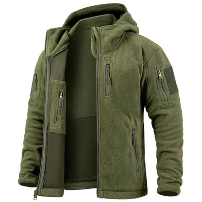 Comfortable Mens Hooded Fleece Zip Jacket