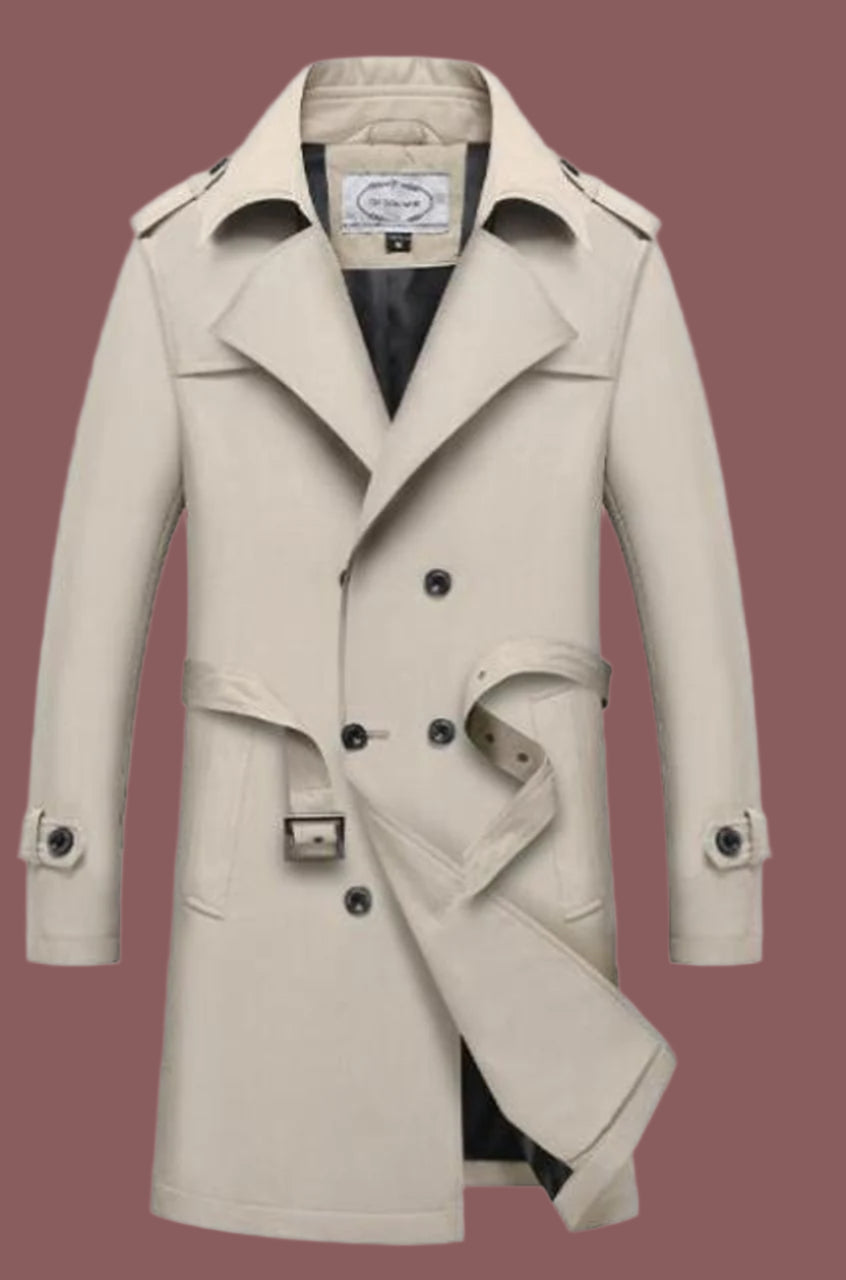 Slim Fit Men's Double Breasted Trench Coat - Nocini