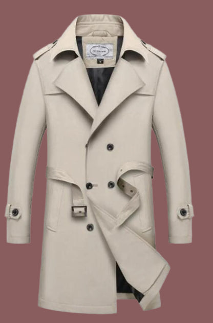 Slim Fit Men's Double Breasted Trench Coat - Nocini