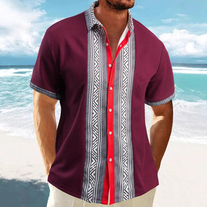 Casual Loose Fit Cotton Shirt with Ethnic Print