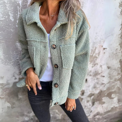 Casual Fit Women's Coat with Big Pockets